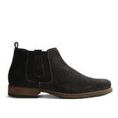 Travelin London Chelsea - Nette Suède Leren Chelsea Boots - Heren - Donkergrijs - Maat 43