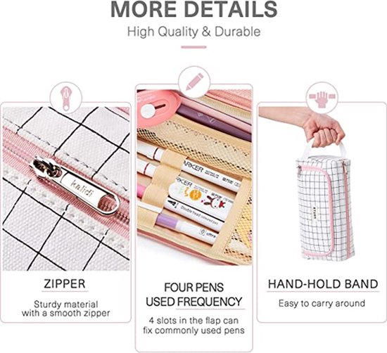 KALIDI Trousse à Crayons Unisexe Grande Capacité Avec Support