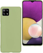 Hoes Geschikt voor Samsung A22 5G Hoesje Siliconen Back Cover Case - Hoesje Geschikt voor Samsung Galaxy A22 5G Hoes Cover Hoesje - Groen