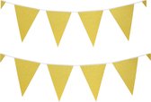 Party verjaardag Vlaggenlijn - 2x - papier - glitter goud - 6 m - 25 punt vlaggetjes