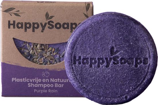 HappySoaps Shampoo Bar - Purple Rain Lavendel - Roos en Normaal Haar, Geschikt als Zilvershampoo - 100% Plasticvrij, Natuurlijk en Vegan - 70gr - HappySoaps