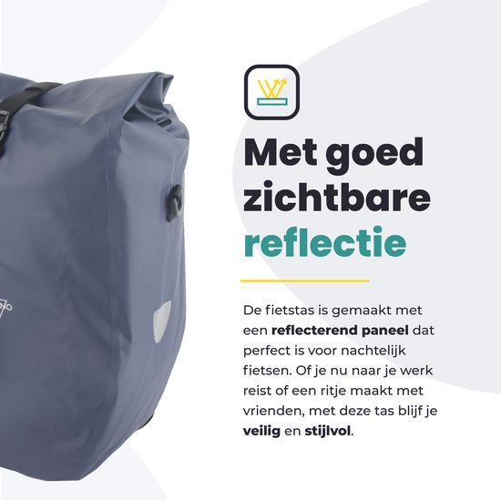 Voltano Luxe Fietstas 28L - Enkele Pakaftas - Marine Blauw - 100% Waterdicht van Voltano — afbeelding 3