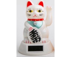 Fine Asianliving Lucky Cat Maneki Neko Zon Energie Wit Middel