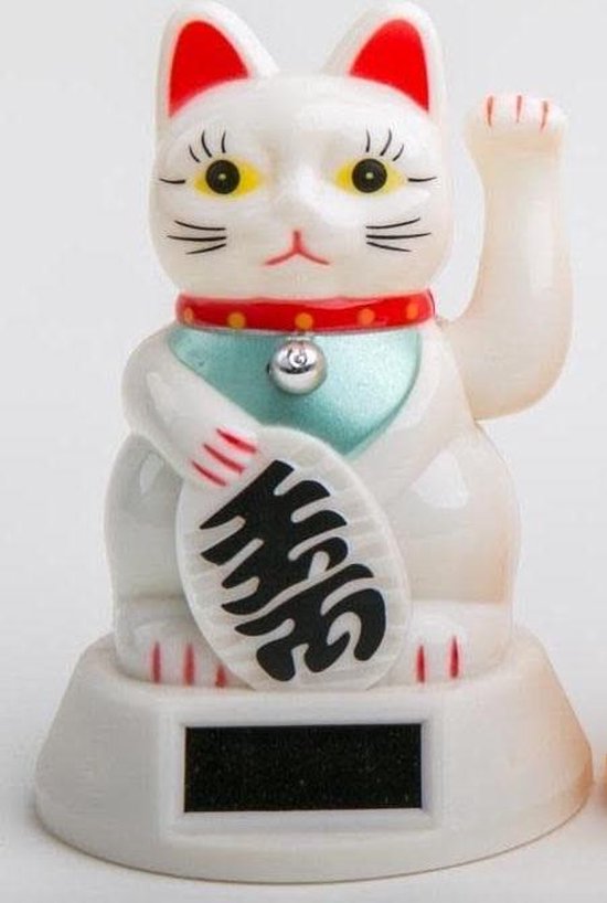 Fine Asianliving Lucky Cat Maneki Neko Zon Energie Wit Middel