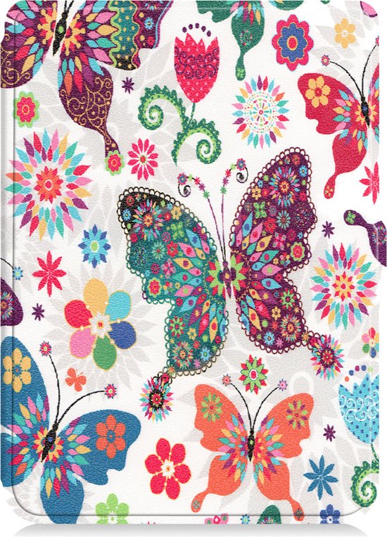 Hoes Geschikt voor Kobo Clara HD Hoesje Bookcase Cover Hoes - Hoesje Geschikt voor Kobo Clara HD Hoes Cover Case - Vlinders van MMOBIEL — afbeelding 3