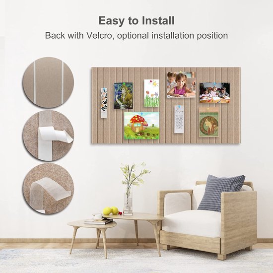 G Gamit Lot De 6 Grands Tableaux D'affichage En Feutre De 91,4 X 61 Cm – Carreaux Muraux En Feutre Avec Ruban Nano Amovible Sûr – Tableau En Liège Pour Murs