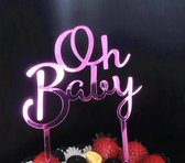 Akyol - oh baby taarttopper paars| taart topper baby shower , gender reveal, geboorte