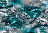 Fotobehang - Vlies Behang - Diamanten - Abstract - Luxe - Robijnen - 152,5 x 104 cm