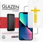 BMAX Screenprotector geschikt voor iPhone 13 Mini met applicator - Full Cover gehard glas - Tempered glas - Apple screenprotectors - Telefoonglaasje - Beschermglas - Glasplaatje - Screensaver - Screen protector - Case friendly - Zwart