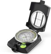 YONO Militair Kompas - Inklapbaar Kaart Compass voor Outdoor en Survival - Professioneel Metalen Design met Kaartlezer - Zwart