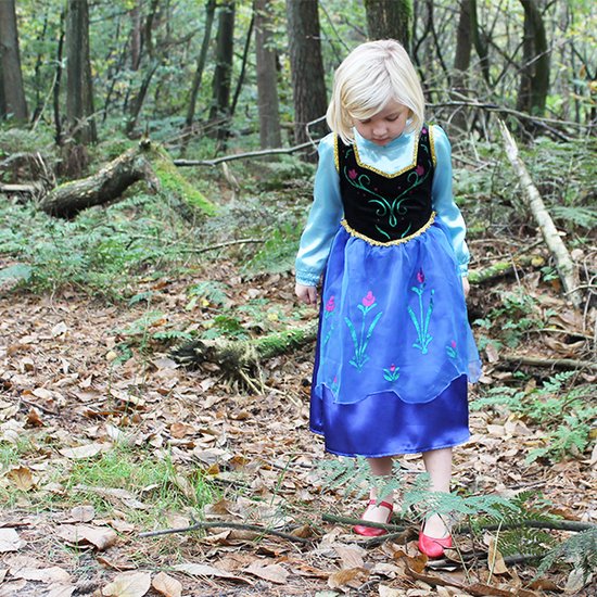 Déguisement de princesse avec cape, baguette et couronne - bleu, Jouet