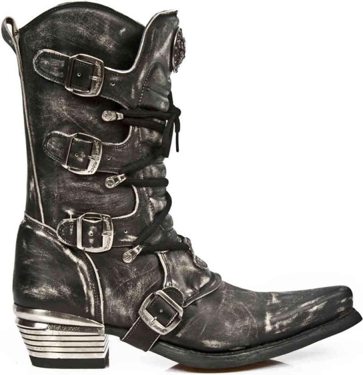 New Rock M.7993-S3 Laarzen 47 Shoes Zwart Grijs