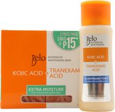 Belo intensive Whitening Micropeeling Toner + Extra Moisture zeep met Kojic Acid + Tranexamic Acid