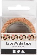 Lace Washi Tape , B: 15 mm, 5 m/ 1 rol