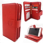 Samsung Note 9 - Burned Red - Pasjeshouder - Telefoonhoesje met extra flap voor 9 pasjes