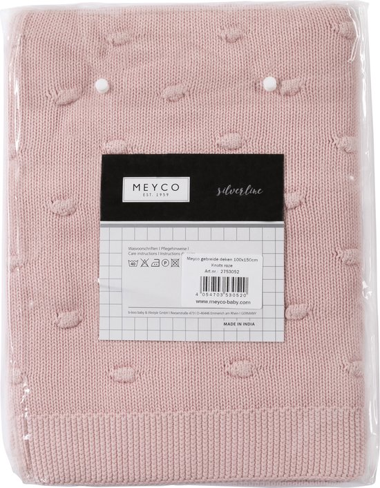 Couverture de lit Meyco Knots - 75 x 100 cm - rose