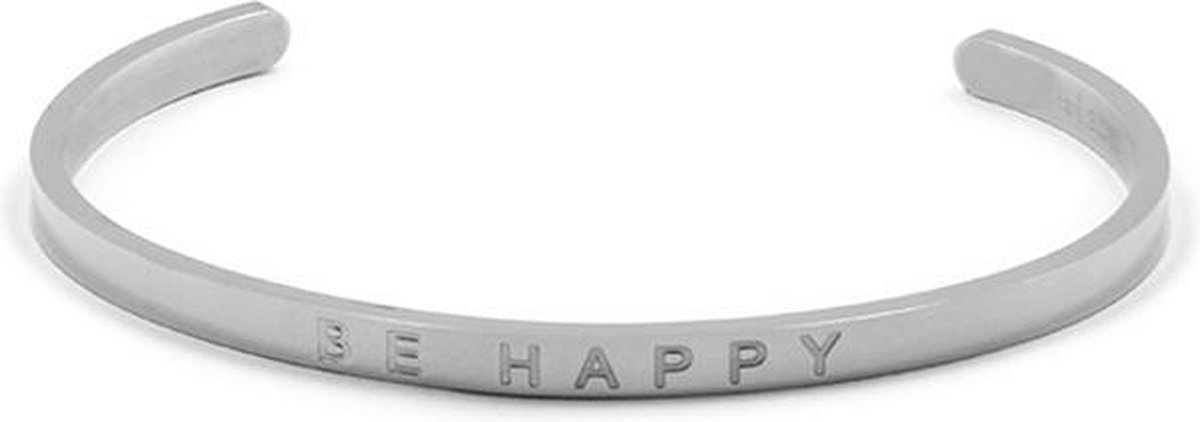 la Label Jewelry Quote bracelet, Be Happy, Stainless Steel