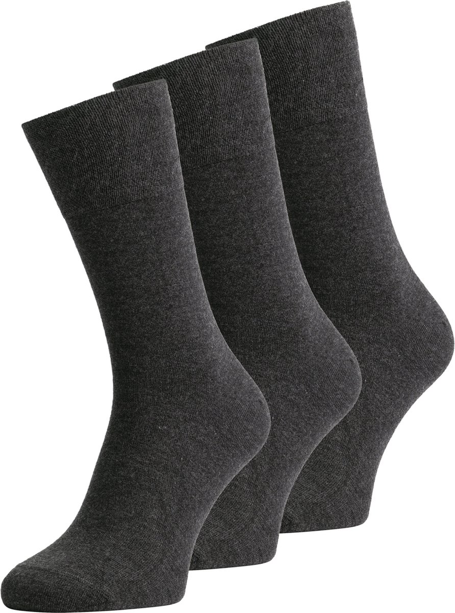 Bambocks Bamboe Comfort sokken 3 paar Grijs Melange