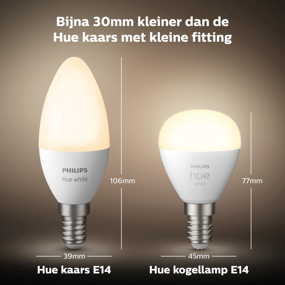 Philips Hue White Pack 2 Ampoules LED Intelligentes Lustre P45 E14 5.7W  Lumière Blanc Chaud