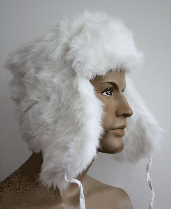 Russische bontmuts polar kunstbont wit
