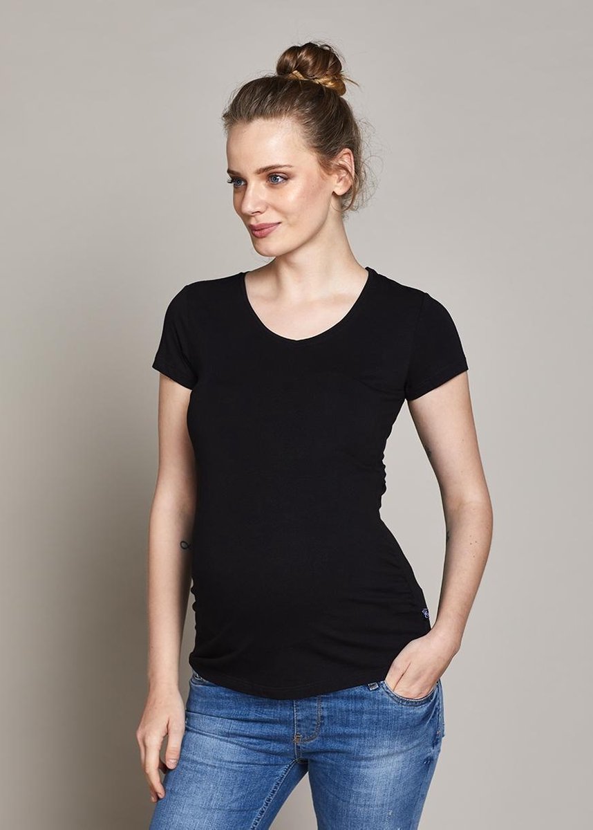 Crewneck T-Shirt Petra (Short Sleeve) - Black (006), XS