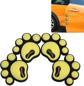 4 STKS Hond Voetafdruk Vorm Cartoon Stijl PVC Auto Auto Bescherming anti-kras Deurbeschermer Decoratieve Sticker (geel)