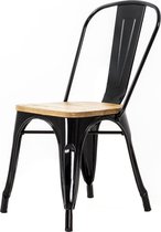 Legend café stoel - Met houten zitting - Zwart
