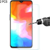 2 STKS ENKAY Hoed-prins 0.26mm 9H 2.5D Gebogen Rand Gehard Glas Film voor OnePlus 6T