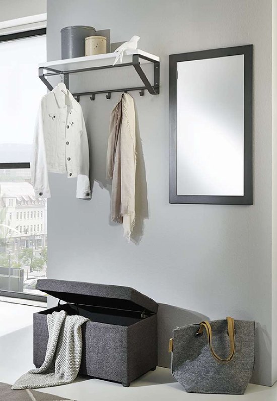 HAKU Wandkapstok motief, vintage, MDF, metaal - Maat: B 70 cm x H 35 cm x D 8 cm, Stijl: Industrieel