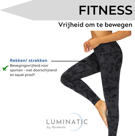 Sportlegging Dames - Yoga Legging - Fitness Legging - Sportlegging High Waist - Legging Dames - Sport Legging - Shapewear Dames - Camouflage Broek - Camo2 - Luminatic® - Black - XS — afbeelding 3