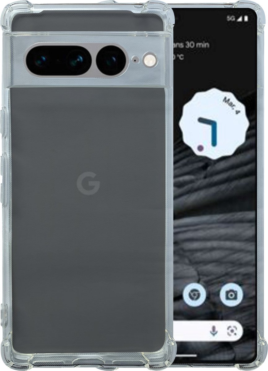 Hoesje geschikt voor Google Pixel 7 Pro hoesje siliconen shockproof transparant backcover met verstevigde hoeken
