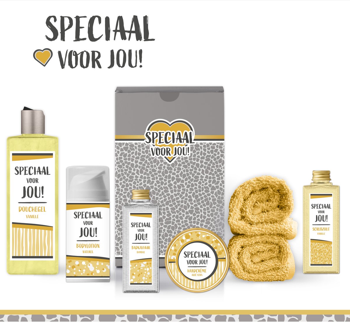 Goedkoopste Geschenkset Speciaal voor jou - 7 producten - 800 gram | Giftset voor haar - Luxe cadeaubox - Wellness Set – Cadeaupakket - Cadeau vrouw – Vriendin – Zus – Moeder – Mama – Moederdag – Verjaardag – Kerstpakket – Kerstcadeau - Geel - Kerst
