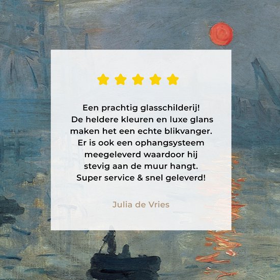 MuchoWow® Peinture sur verre - Le Soleil Levant - Peinture de Claude Monet - 120x90 cm - Peintures sur verre acrylique - Photo sur Glas