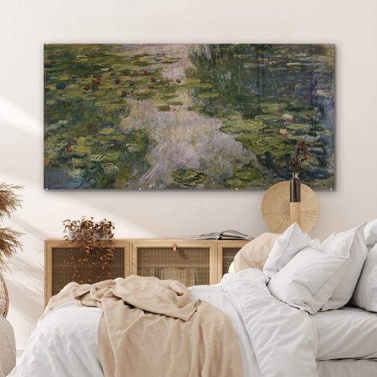 MuchoWow® Peinture sur verre 160x80 cm - Peinture sur verre - Nénuphars - Peinture de Claude Monet - Photo sur verre acrylique - Peintures