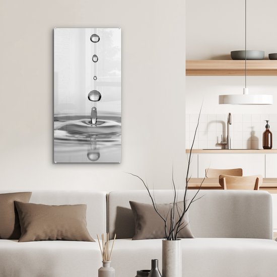 MuchoWow® Peinture sur verre 40x80 cm - Peinture sur verre acrylique - Cinq gouttes qui tombent - Photo sur verre - Peintures