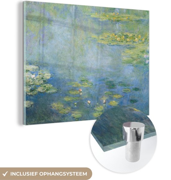 MuchoWow® Peinture sur verre 120x90 cm - Peinture sur verre acrylique - Water - Peinture de Claude Monet - Photo sur verre - Peintures