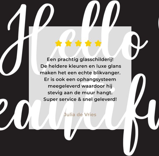 MuchoWow® Peinture sur verre 100x150 cm - Peinture sur verre acrylique - Dictons - Bonjour belle - Citations - Photo sur verre - Peintures