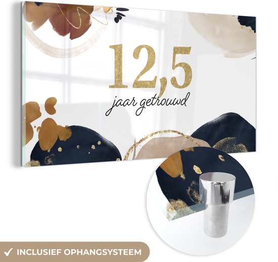 Peinture sur Verre - Proverbes - 12,5 ans mariés - Citations - Mariage - 40x20 cm - Peintures sur Verre Peintures - Photo sur Glas