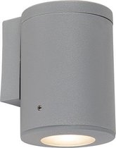 QAZQA franca - Moderne LED Dimbare Wandlamp met Dimmer voor buiten - 1 lichts - D 105 mm - Grijs - Buitenverlichting