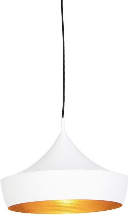 QAZQA depeche - Moderne Hanglamp - 1 lichts - Ø 36 cm - Wit - Woonkamer | Slaapkamer