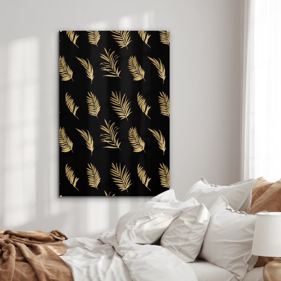 Peintures sur verre - Tropical - Or - Feuille - 60x90 cm - Peintures Plexiglas