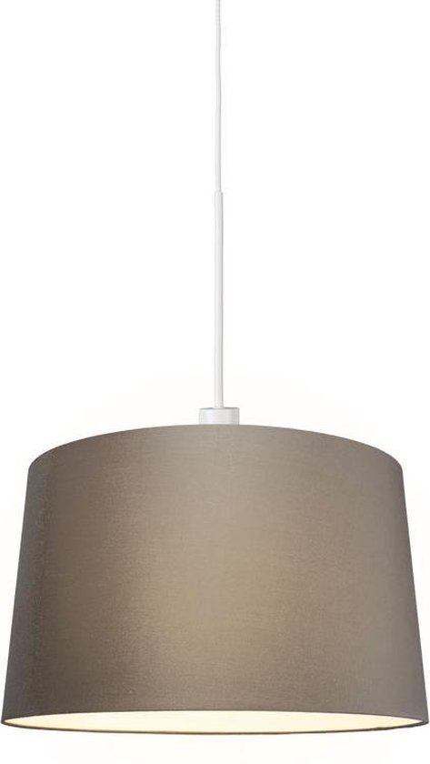 QAZQA combi - Moderne Hanglamp met kap - 1 lichts - Ø 450 mm - Taupe - Woonkamer | Slaapkamer | Keuken