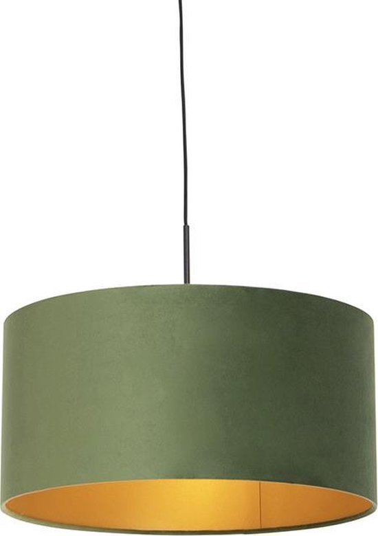 QAZQA combi - Lampe à suspension avec abat-jour - 1 lumière - Ø 500 mm - Vert