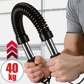 Trend24 Flexibele halter - Biceps en borstkrachttraining - Arm trainer - Resistance training - Weerstands training - 40 KG - Zwart - Rood