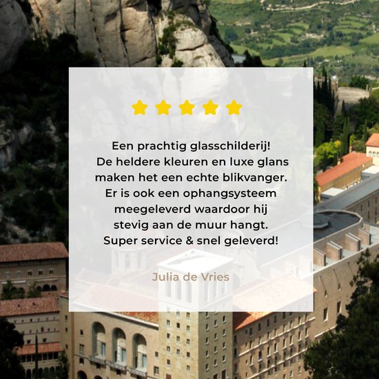 Monastère de Montserrat entre les montagnes Glas 20x30 cm - petit - Tirage photo sur Glas (décoration murale en plexiglas)