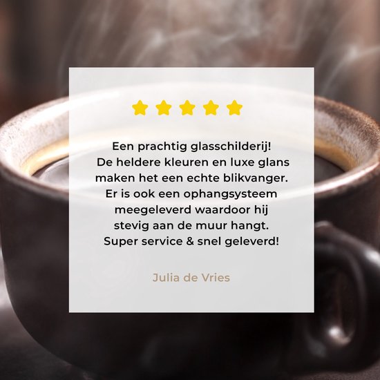 MuchoWow® Peinture sur verre 90x90 cm - Peinture sur verre - Café - Chaud - Grains de café - Photo sur verre acrylique - Peintures