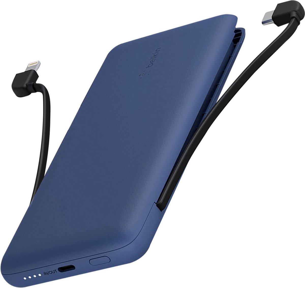 Belkin 10K PD Power Bank with integrated cables (USB-C and Lightning) - blauw