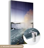 MuchoWow® Glasschilderij 20x30 cm - Schilderij acrylglas - Kleurrijke omgeving van de Niagarawatervallen - Foto op glas - Schilderijen