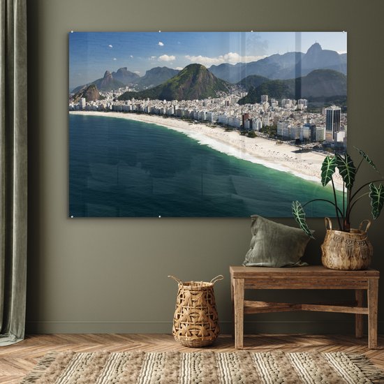 MuchoWow® Peinture sur Verre - Brésil - Plage - Rio de Janeiro - 180x120 cm - Peintures sur Verre Peintures - Photo sur Glas