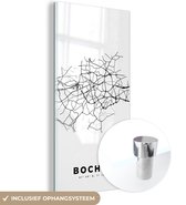 MuchoWow® Glasschilderij 60x120 cm - Schilderij acrylglas - Duitsland – Bochum – Stadskaart – Kaart – Zwart Wit – Plattegrond - Foto op glas - Schilderijen
